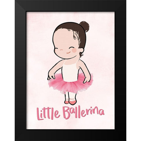 Little Ballerina Black Modern Wood Framed Art Print by Rodriquez Jr, Enrique