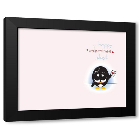 Happy Valentines Day Black Modern Wood Framed Art Print with Double Matting by Rodriquez Jr, Enrique
