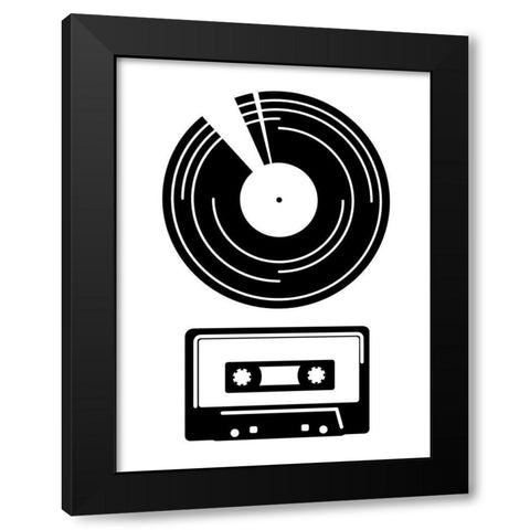 Music Entertainment Black Modern Wood Framed Art Print by Rodriguez, Enrique