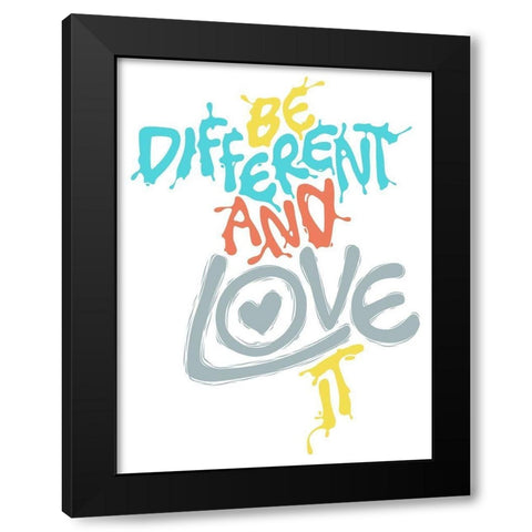 Love It Black Modern Wood Framed Art Print by Rodriquez Jr, Enrique