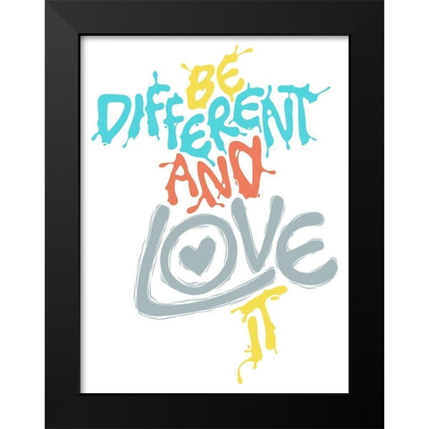 Love It Black Modern Wood Framed Art Print by Rodriquez Jr, Enrique