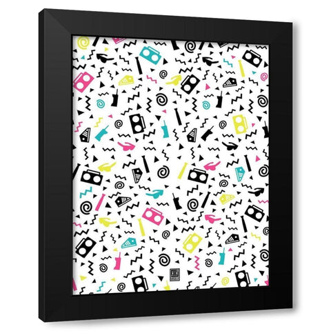 Nineties Party Black Modern Wood Framed Art Print with Double Matting by Rodriquez Jr, Enrique