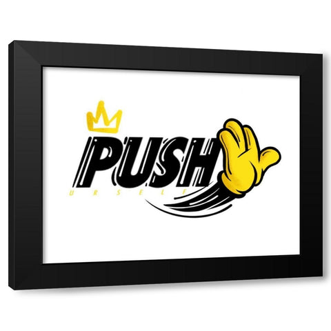 Push Urself Two Black Modern Wood Framed Art Print by Rodriquez Jr, Enrique