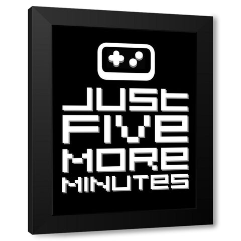 Just Five More Minutes Black Modern Wood Framed Art Print with Double Matting by Rodriquez Jr, Enrique