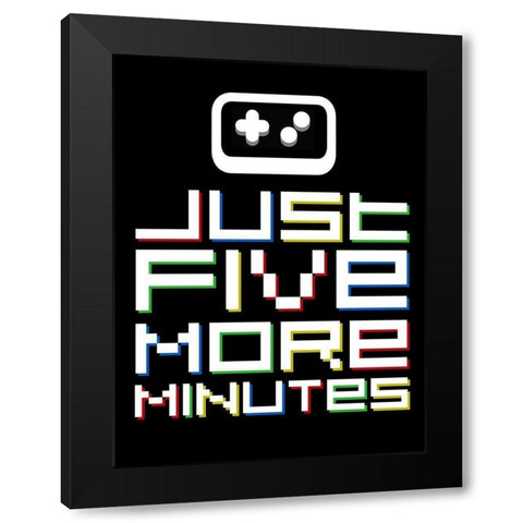 Just Five More Minutes Colors Black Modern Wood Framed Art Print with Double Matting by Rodriquez Jr, Enrique