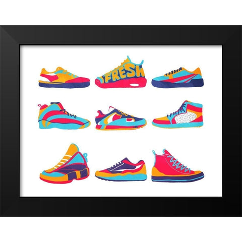 Lollipop On Your Feet Black Modern Wood Framed Art Print by Rodriquez Jr, Enrique