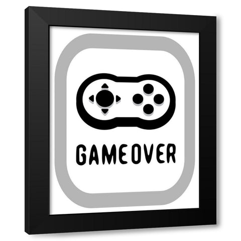 Game Over 2 Black Modern Wood Framed Art Print by Rodriquez Jr, Enrique