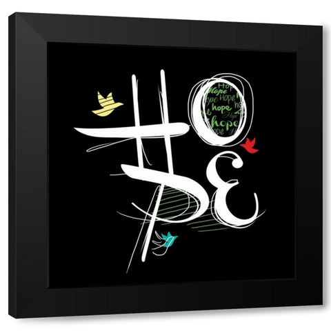 Love Hope 1A Black Modern Wood Framed Art Print with Double Matting by Rodriquez Jr, Enrique