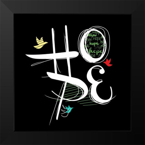 Love Hope 1A Black Modern Wood Framed Art Print by Rodriquez Jr, Enrique