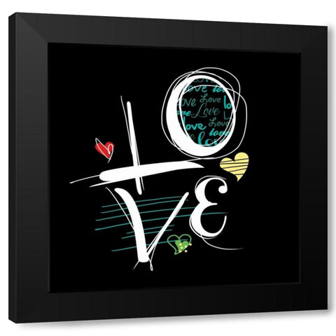Love Hope B Black Modern Wood Framed Art Print by Rodriquez Jr, Enrique