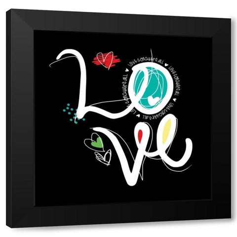 Love Hope B Black Modern Wood Framed Art Print with Double Matting by Rodriquez Jr, Enrique