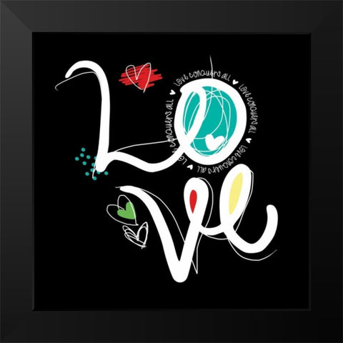 Love Hope B Black Modern Wood Framed Art Print by Rodriquez Jr, Enrique