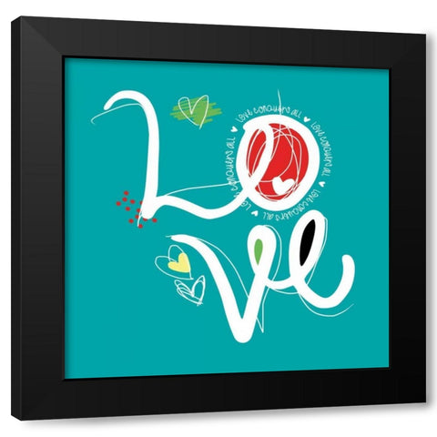 Love Black Modern Wood Framed Art Print by Rodriquez Jr, Enrique
