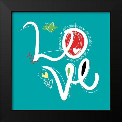 Love Black Modern Wood Framed Art Print by Rodriquez Jr, Enrique