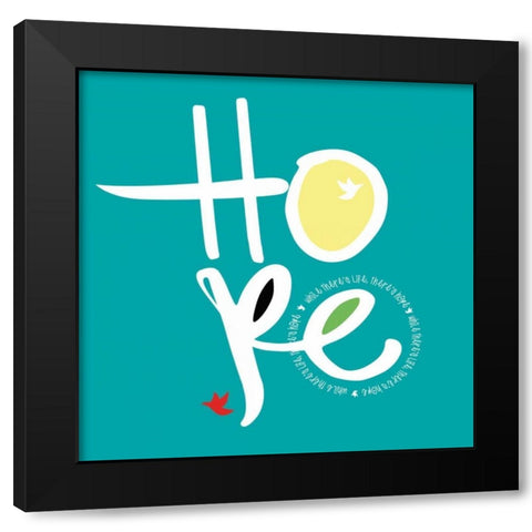 Hope Black Modern Wood Framed Art Print with Double Matting by Rodriquez Jr, Enrique