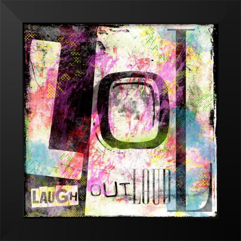 LOL Black Modern Wood Framed Art Print by Rodriquez Jr, Enrique