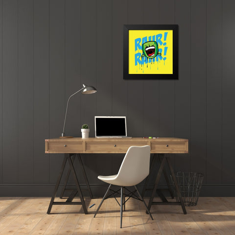 Rahr C Black Modern Wood Framed Art Print by Rodriquez Jr, Enrique