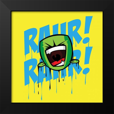 Rahr C Black Modern Wood Framed Art Print by Rodriquez Jr, Enrique