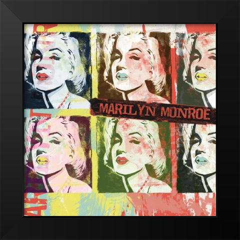 Monroe Figures Black Modern Wood Framed Art Print by Rodriquez Jr, Enrique