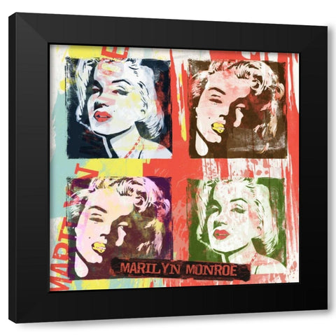 Monroe Painted J Black Modern Wood Framed Art Print with Double Matting by Rodriquez Jr, Enrique