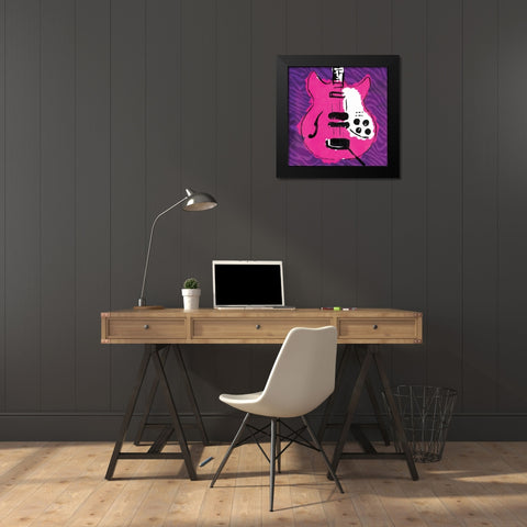 Girly Guitar Zoom Mate Black Modern Wood Framed Art Print by Rodriquez Jr, Enrique