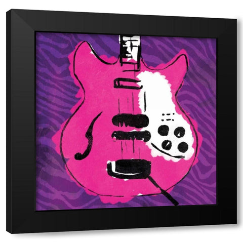 Girly Guitar Zoom Mate Black Modern Wood Framed Art Print by Rodriquez Jr, Enrique