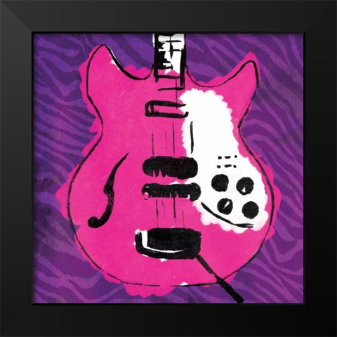 Girly Guitar Zoom Mate Black Modern Wood Framed Art Print by Rodriquez Jr, Enrique