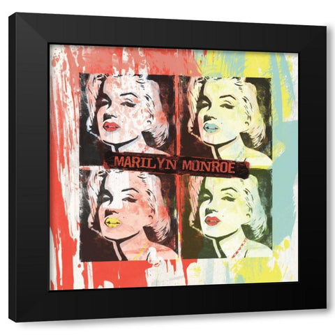 Monroe Painted H Black Modern Wood Framed Art Print with Double Matting by Rodriquez Jr, Enrique
