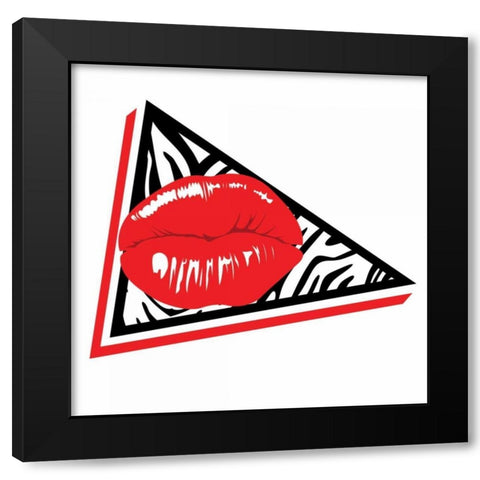 Abstract Lip Mate Black Modern Wood Framed Art Print with Double Matting by Rodriquez Jr, Enrique