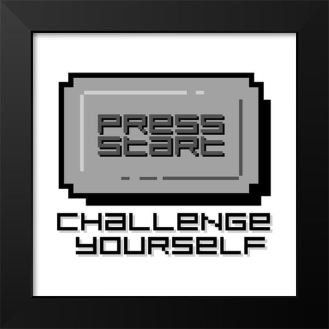 Challenge Yourself Black Modern Wood Framed Art Print by Rodriquez Jr, Enrique