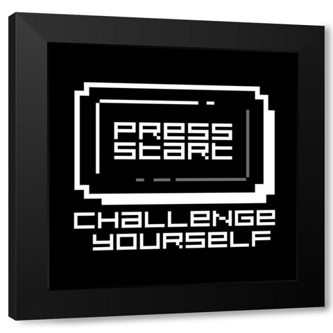 Challenge Yourself Black Black Modern Wood Framed Art Print with Double Matting by Rodriquez Jr, Enrique