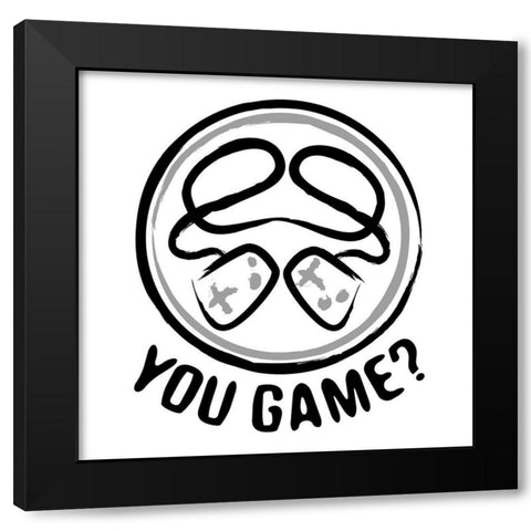 You Game Emblem Black Modern Wood Framed Art Print with Double Matting by Rodriquez Jr, Enrique