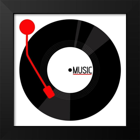 Vinyl Music Black Modern Wood Framed Art Print by Rodriguez, Enrique