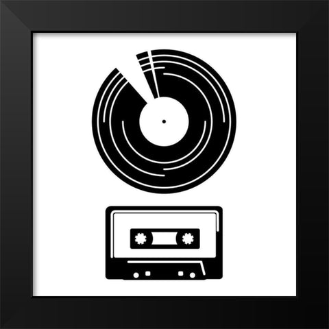 Music Entertainment 2 Black Modern Wood Framed Art Print by Rodriquez Jr, Enrique