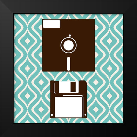 Computer Entertainment 2 Retro Black Modern Wood Framed Art Print by Rodriquez Jr, Enrique