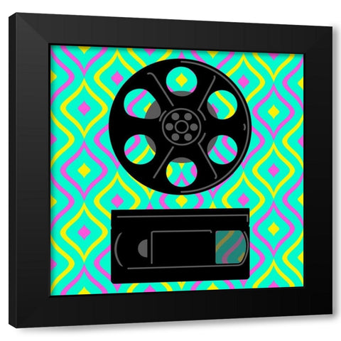 Movie Entertainment 2 Retro Black Modern Wood Framed Art Print with Double Matting by Rodriquez Jr, Enrique