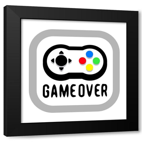 Game Over Color Black Modern Wood Framed Art Print with Double Matting by Rodriquez Jr, Enrique