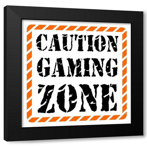 Caution Zone Black Modern Wood Framed Art Print with Double Matting by Rodriquez Jr, Enrique