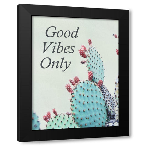 Good Vibes Only Black Modern Wood Framed Art Print by Urquhart, Elizabeth