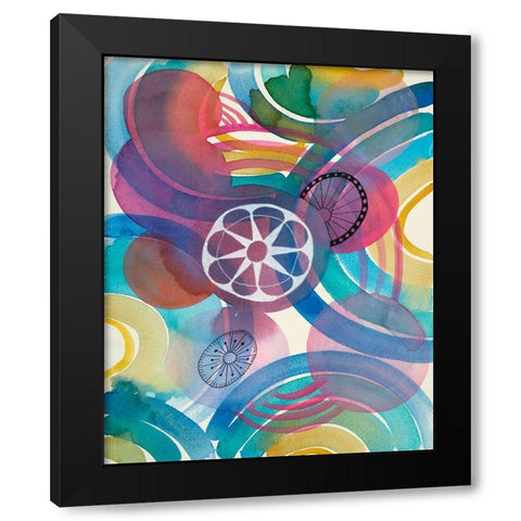 Joyful 2 Black Modern Wood Framed Art Print with Double Matting by Evans-Sills, Faith