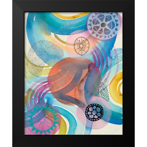 Joyful 3 Black Modern Wood Framed Art Print by Evans-Sills, Faith