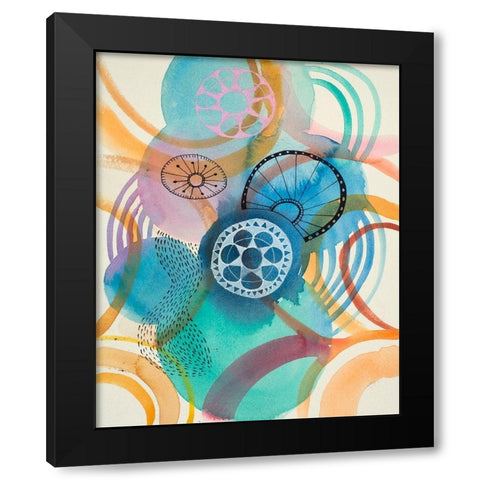Joyful 4 Black Modern Wood Framed Art Print with Double Matting by Evans-Sills, Faith