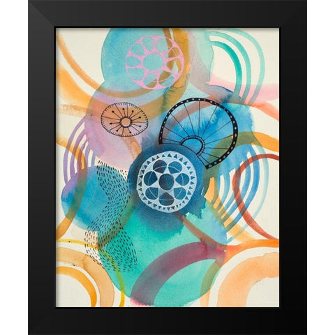 Joyful 4 Black Modern Wood Framed Art Print by Evans-Sills, Faith