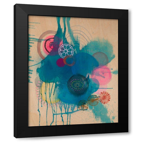 PolyBlue Black Modern Wood Framed Art Print by Evans-Sills, Faith