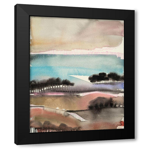 Sunrise Valley Black Modern Wood Framed Art Print by Evans-Sills, Faith