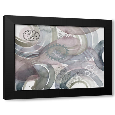 Joyful Spheres 1 Black Modern Wood Framed Art Print by Evans-Sills, Faith