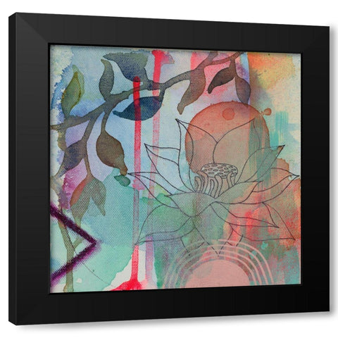 Calm Lotus 2 Black Modern Wood Framed Art Print by Evans-Sills, Faith
