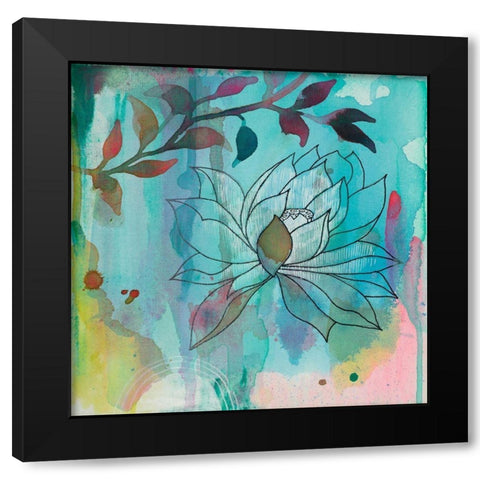 Cool Bloom 1 Black Modern Wood Framed Art Print with Double Matting by Evans-Sills, Faith