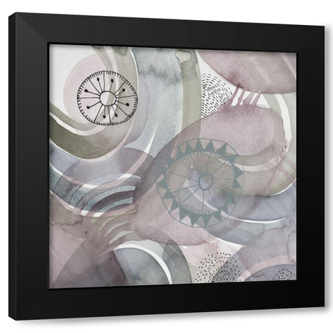 Joyful Rings 1 Black Modern Wood Framed Art Print with Double Matting by Evans-Sills, Faith
