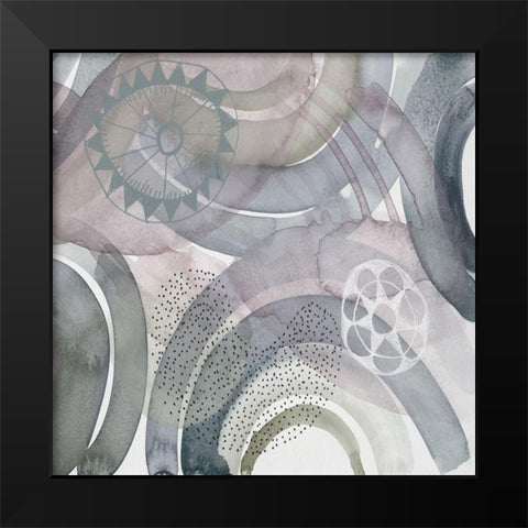 Joyful Rings 2 Black Modern Wood Framed Art Print by Evans-Sills, Faith